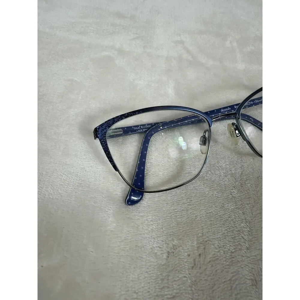 Isaac Mizrahi IM30044 Navy Womens Cat Eye Full Rim Eyeglasses 52-16-135‎
